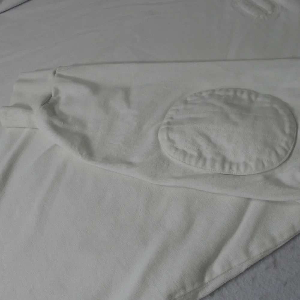 Polo Ralph Lauren Mens Rugby Shirt XL White Preppy Elbow Patch Long Sleeve